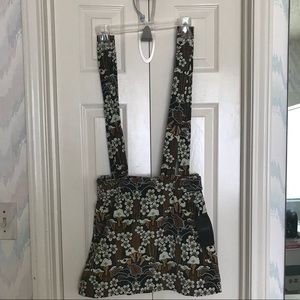 Zara Floral Overall Skirt NWT